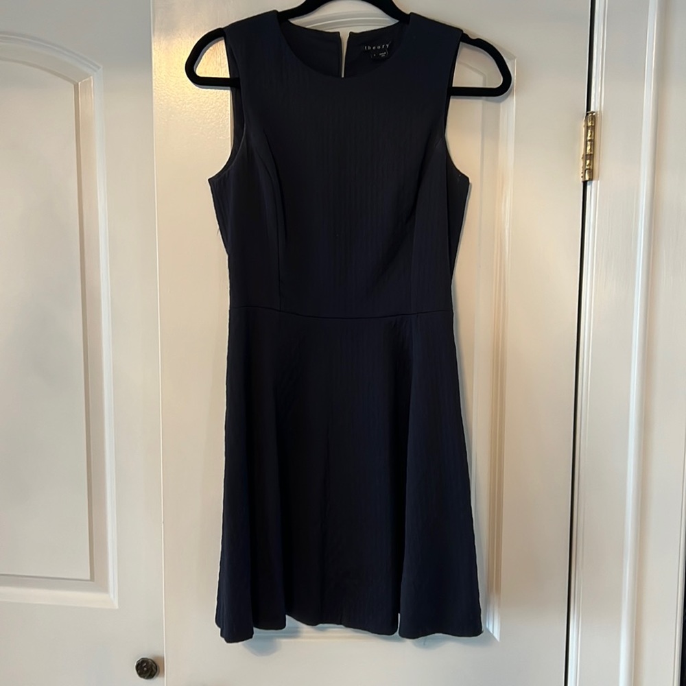 Textured theory navy blue dress
